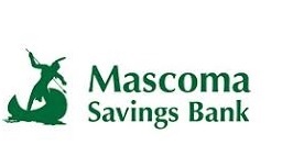 Standing Indian spearfishing from a canoe, Mascoma Bank Logo