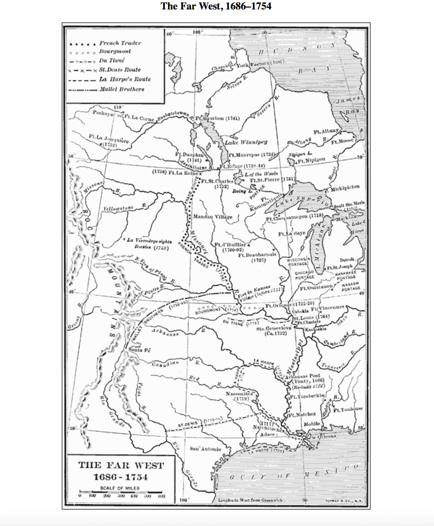 Map of the Far West, 1686-1754, United States