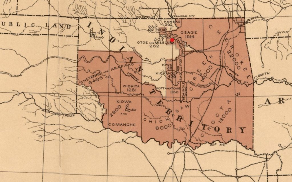Location of the Otoe-Missouria tribe